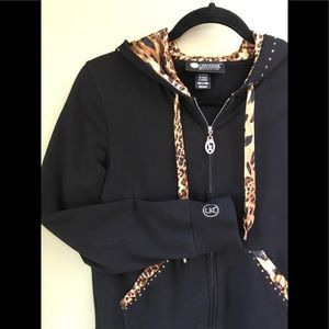 Christine Alexander Black w/ Leopard Hoodie/ Bling